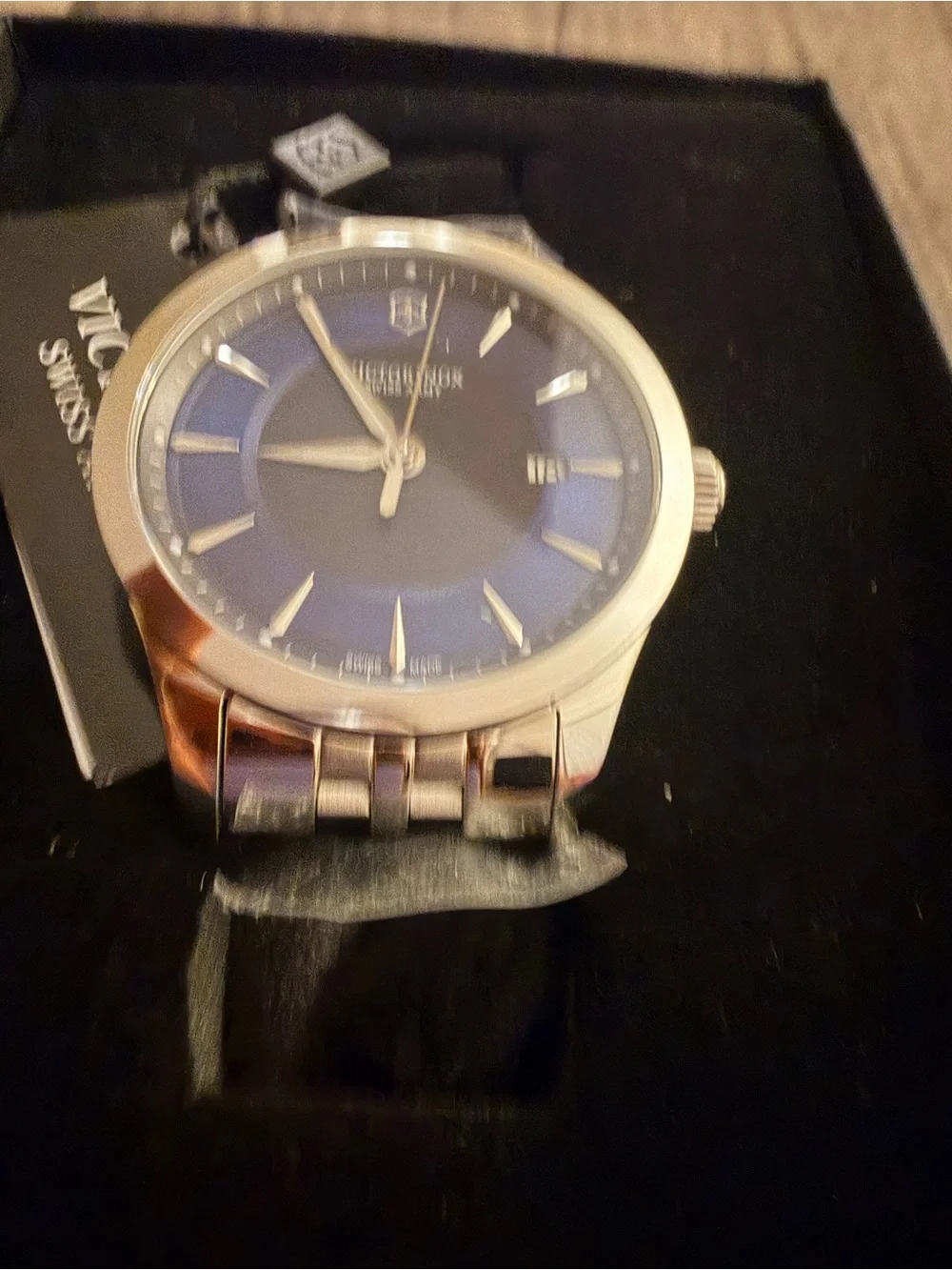 Victorinox Men’s Stainless Steel Watch with Blue Dial